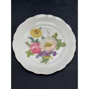 Vintage Gloria Fine Porcelain Bayreuth 10" Dinner Plate – West Germany – Floral